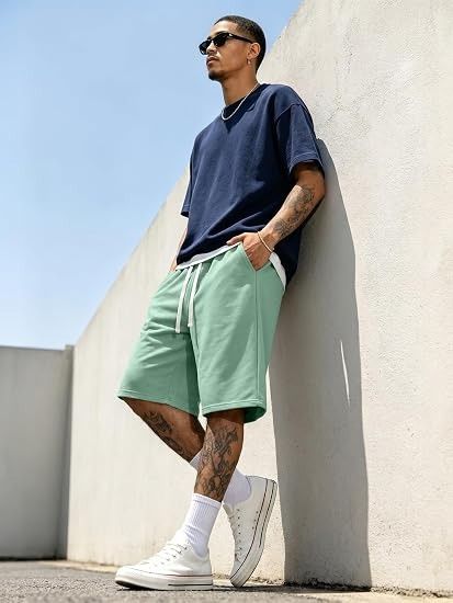 Mint Green Drawstring Shorts image 2